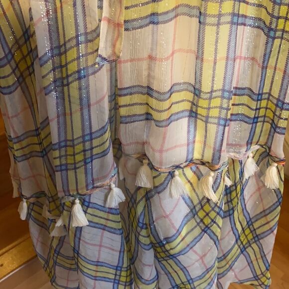 FREE PEOPLE NFC Lorie Sheer Plaid Kaftan - Picture 7 of 7